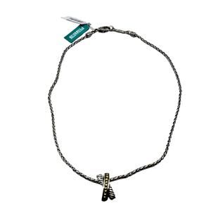 F0 New EFFY 925 Silver 18K Gold Sprt crossover Necklace $640